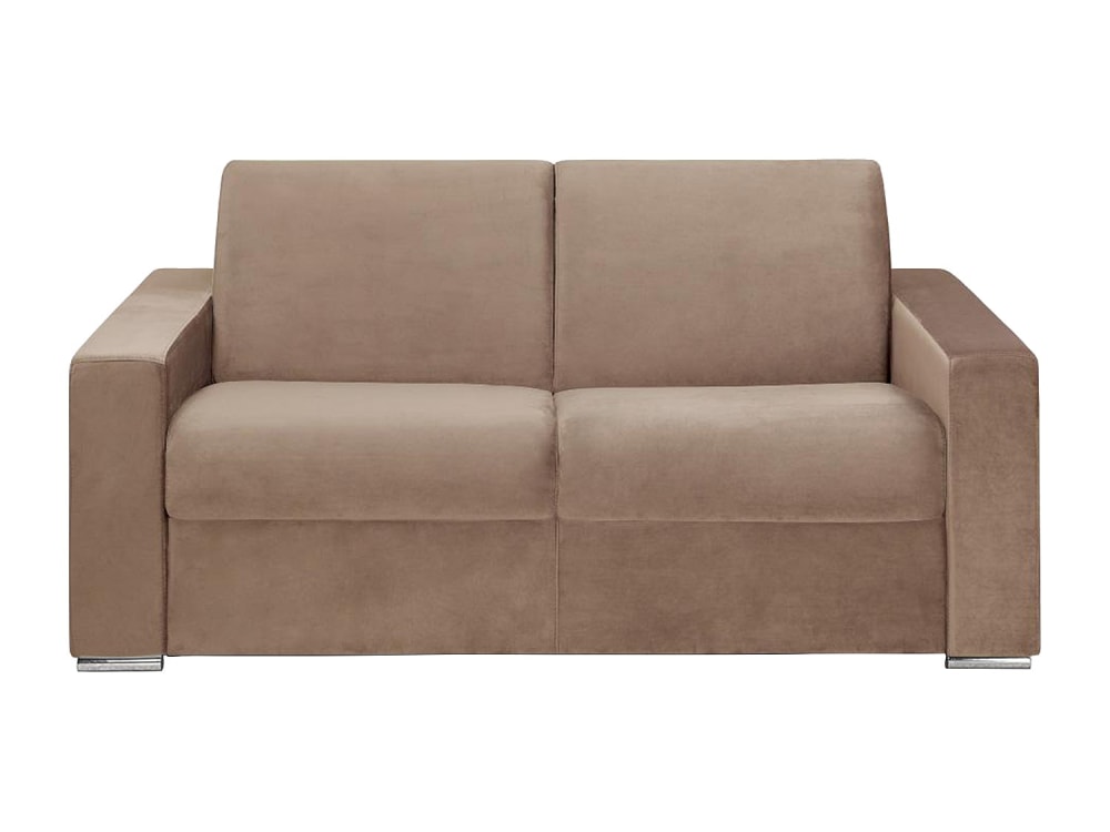 Canapé convertible velours 2 places beige