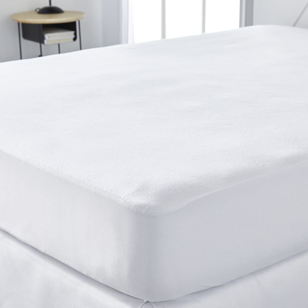 Protège matelas imperméable et anti acariens 140x190cm blanc