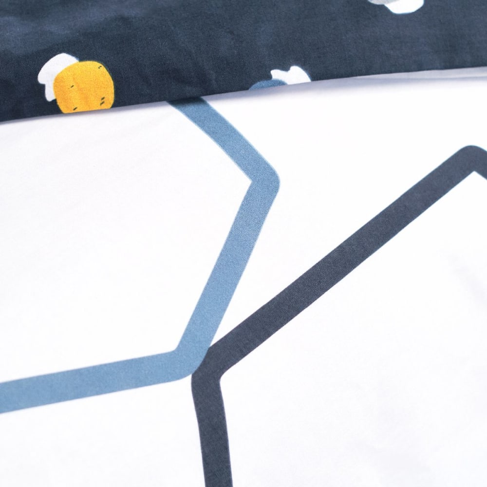 Parure de lit imprimé graphique coton 240x220cm blanc — vue 3