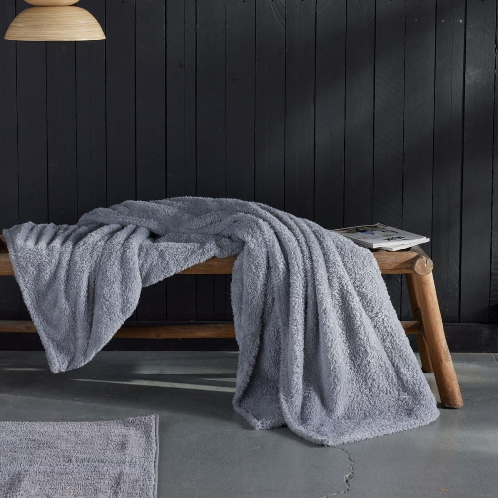 Plaid teddy 180x220cm gris Plaid teddy 180x220cm gris