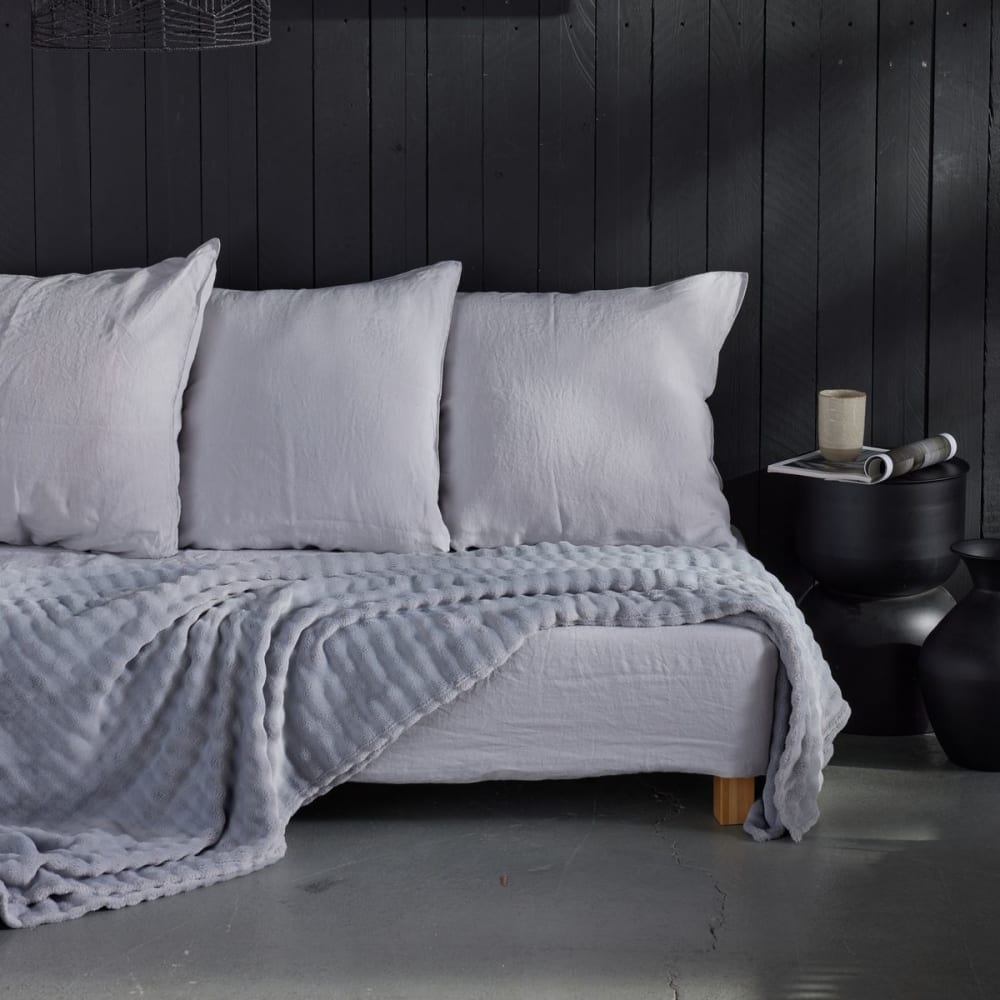 Plaid damier uni 130x180cm gris