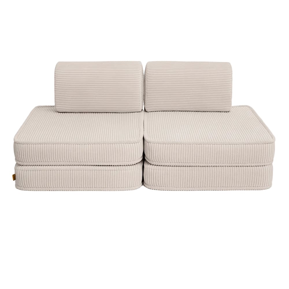 Canapé enfant modulable 120 cm velours 4 pcs, écru