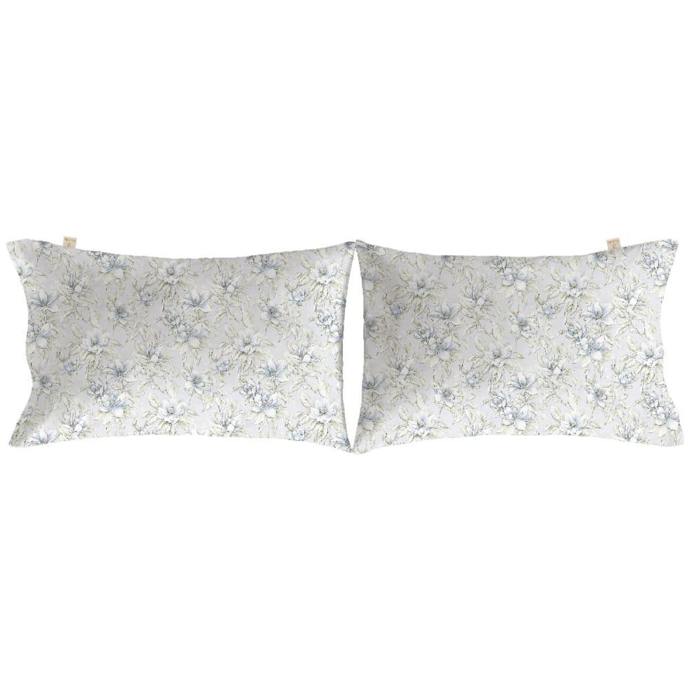 2 Taies d'oreiller en coton bleu 50x75 cm