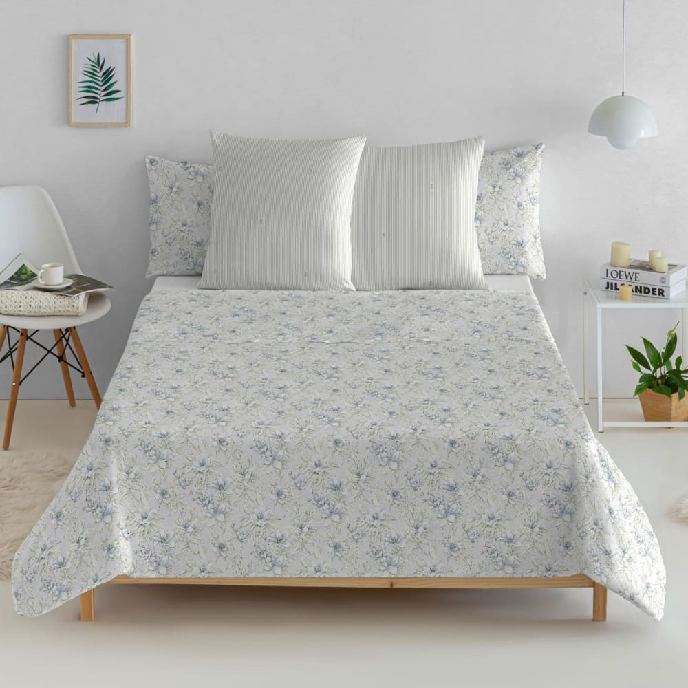 Drat plat 100% coton 210X270 cm bleu