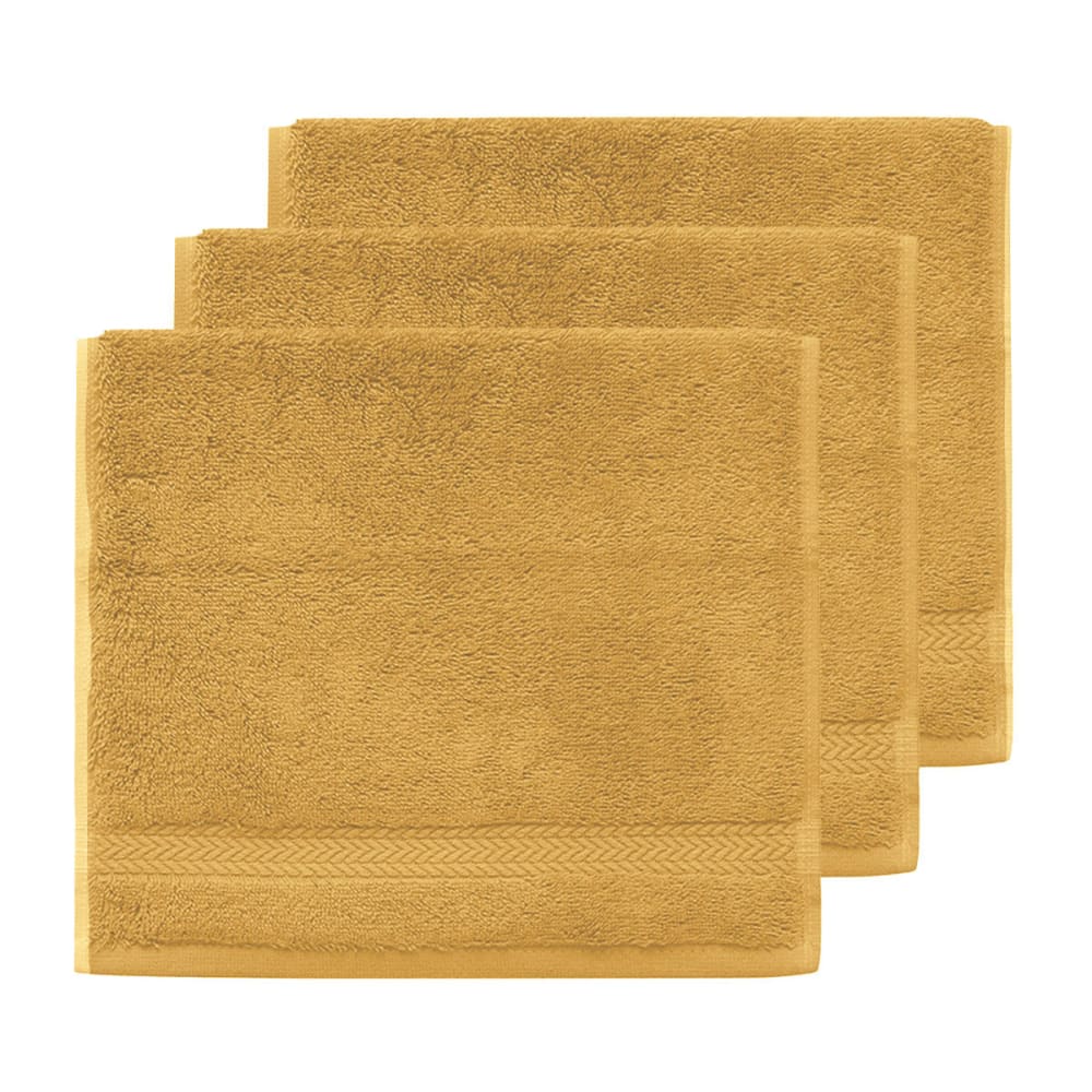Llot de 3 serviettes invité 550 g/m² caramel 30x50 cm