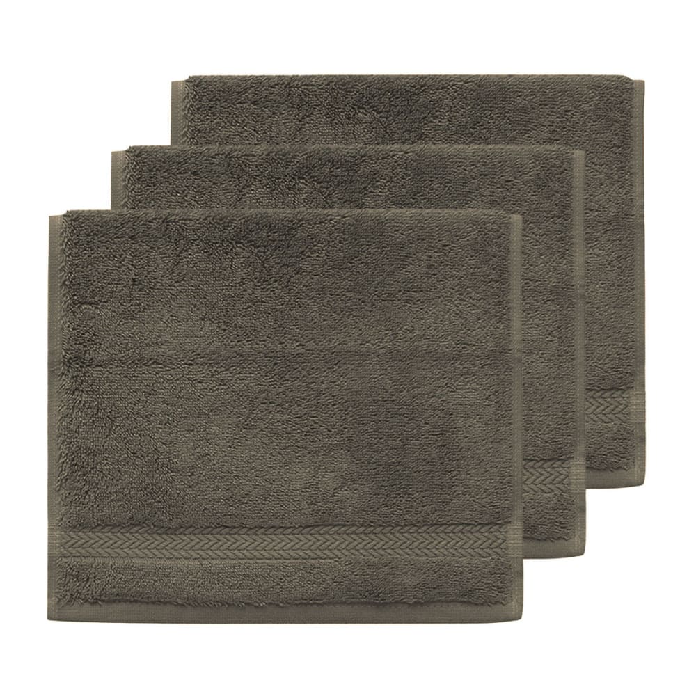 Llot de 3 serviettes invité 550 g/m² noisette 30x50 cm