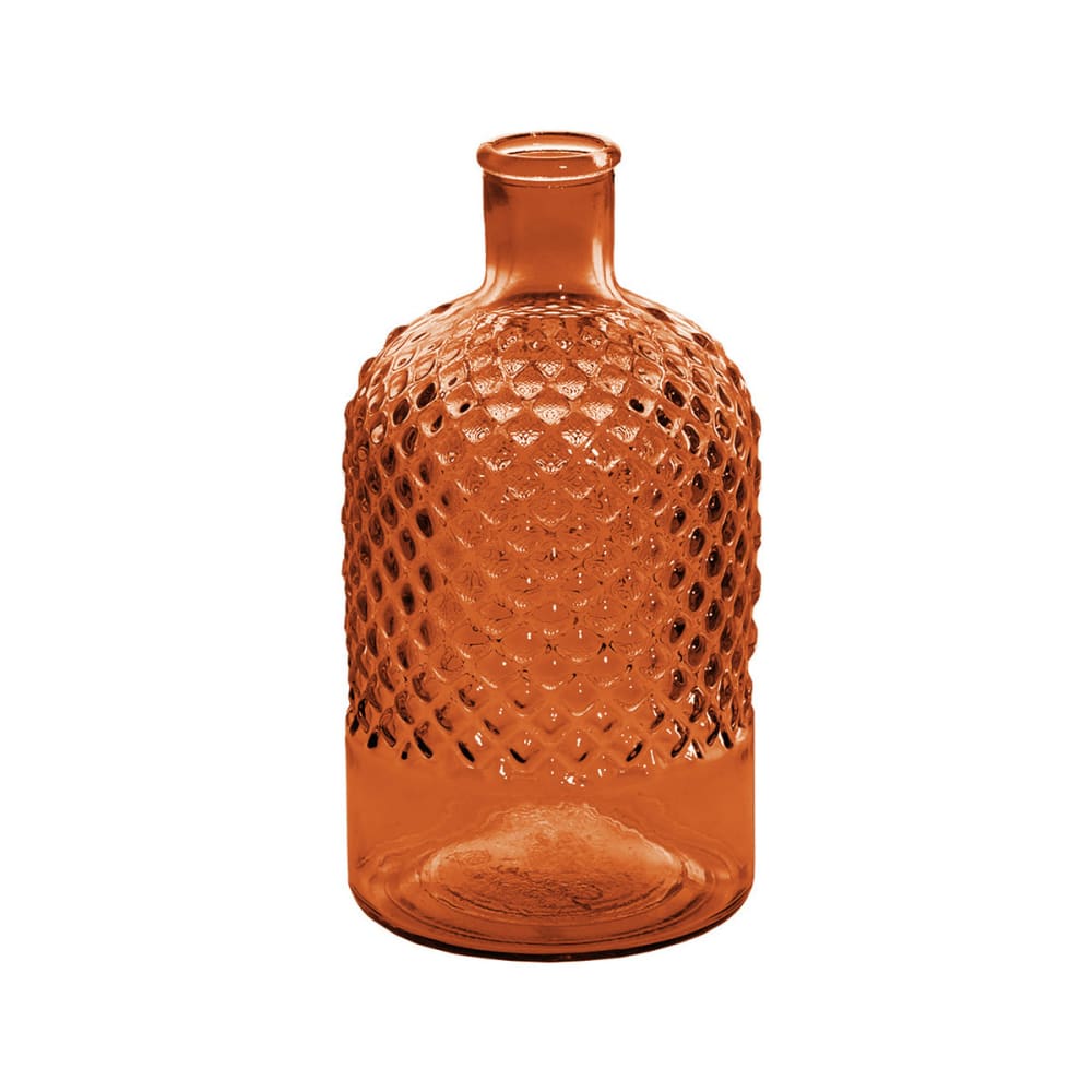 Vvase bouteille en verre recyclé brique 22 cm