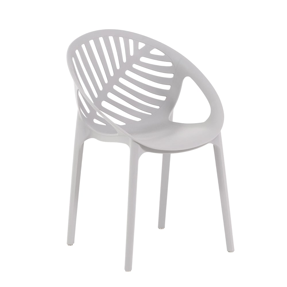 Lot de 4 chaises empilables en polypropylène renforcé grises