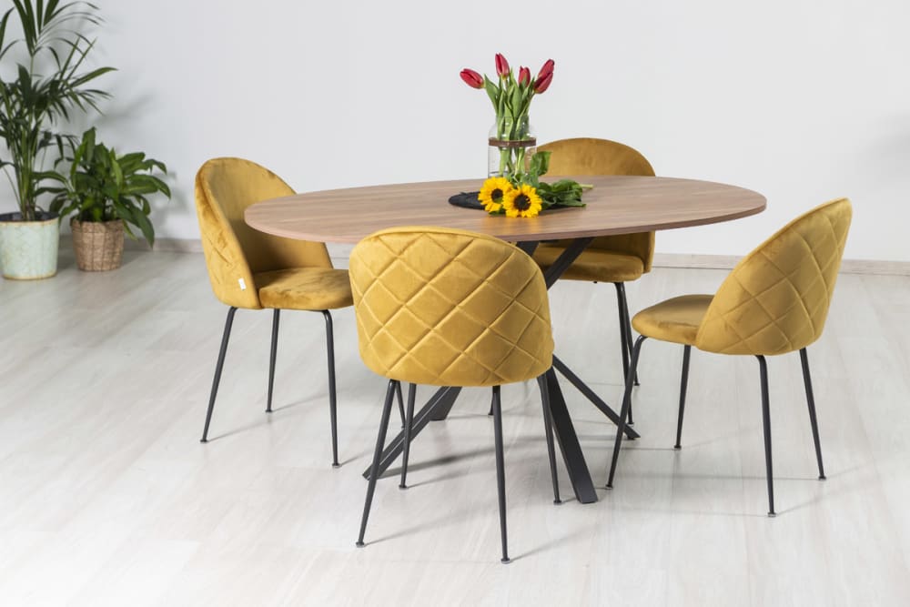 Ovaler Tisch 150x100cm Metallbeine Holzplatte - Maisons Du Monde