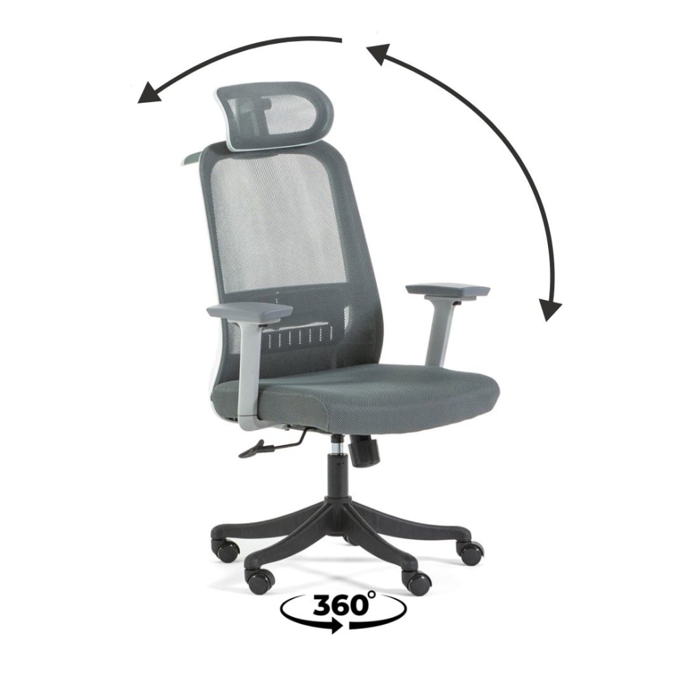 Chaise de bureau ergonomique et réglable en hauteur avec roulettes