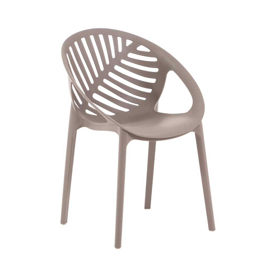 Lot de 6 chaises empilables en polypropylène renforcé taupe