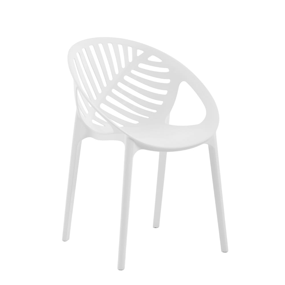 Lot de 4 chaises empilables en polypropylène renforcé blanches