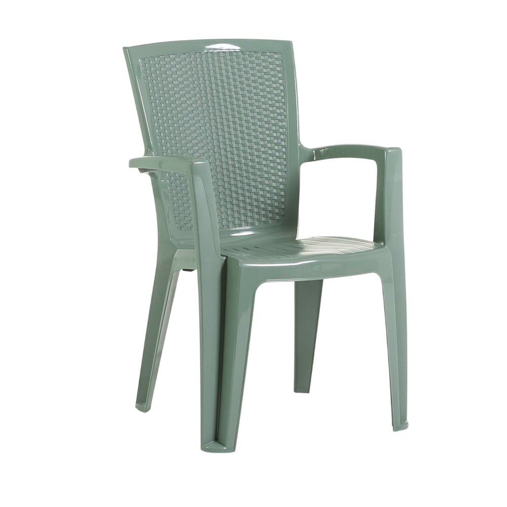 Siediti Fuori e Dentro 4er-Set stapelbare Stühle Polypropylen Armlehnen salvia style modern Grün Harz