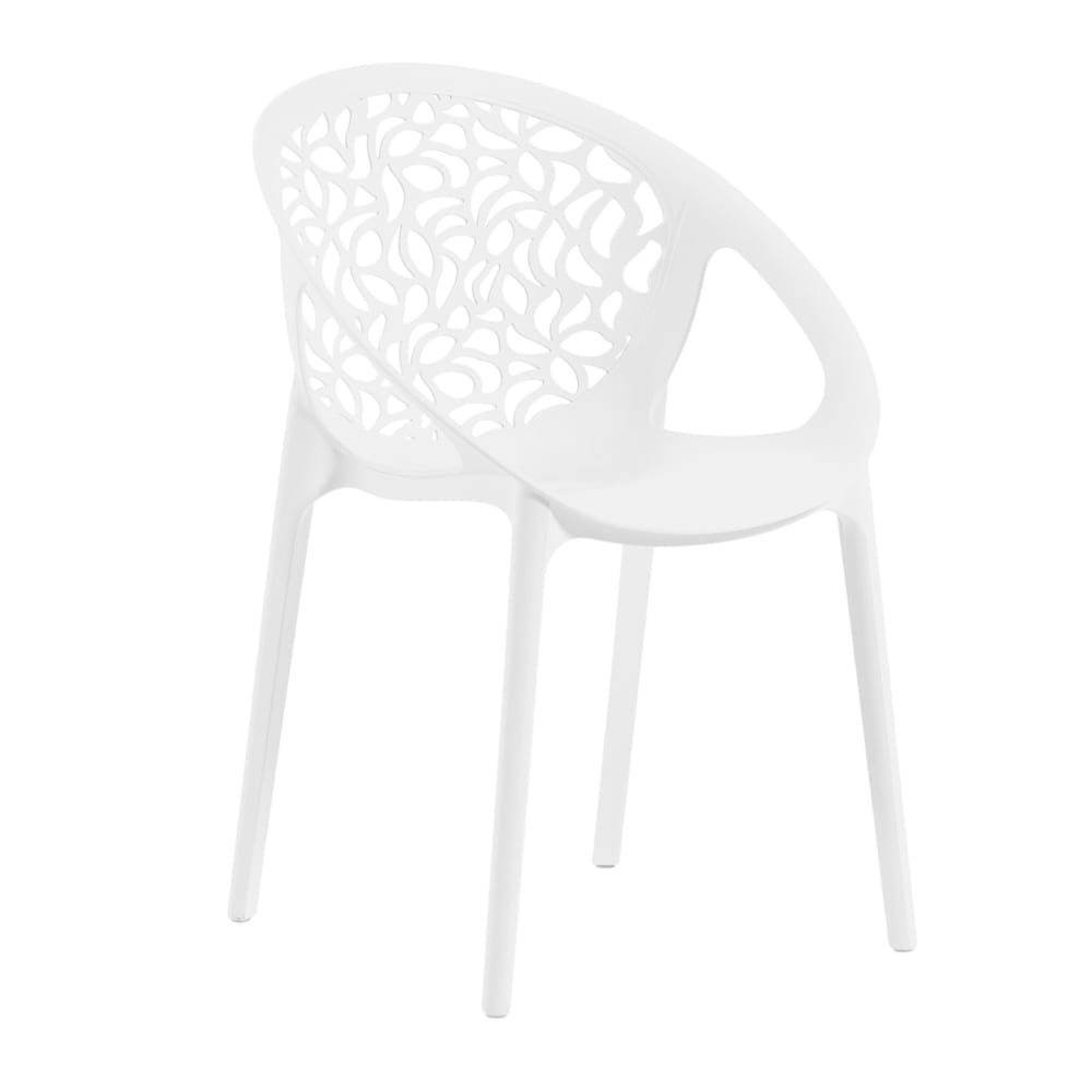 Lot de 6 chaises empilables - blanches