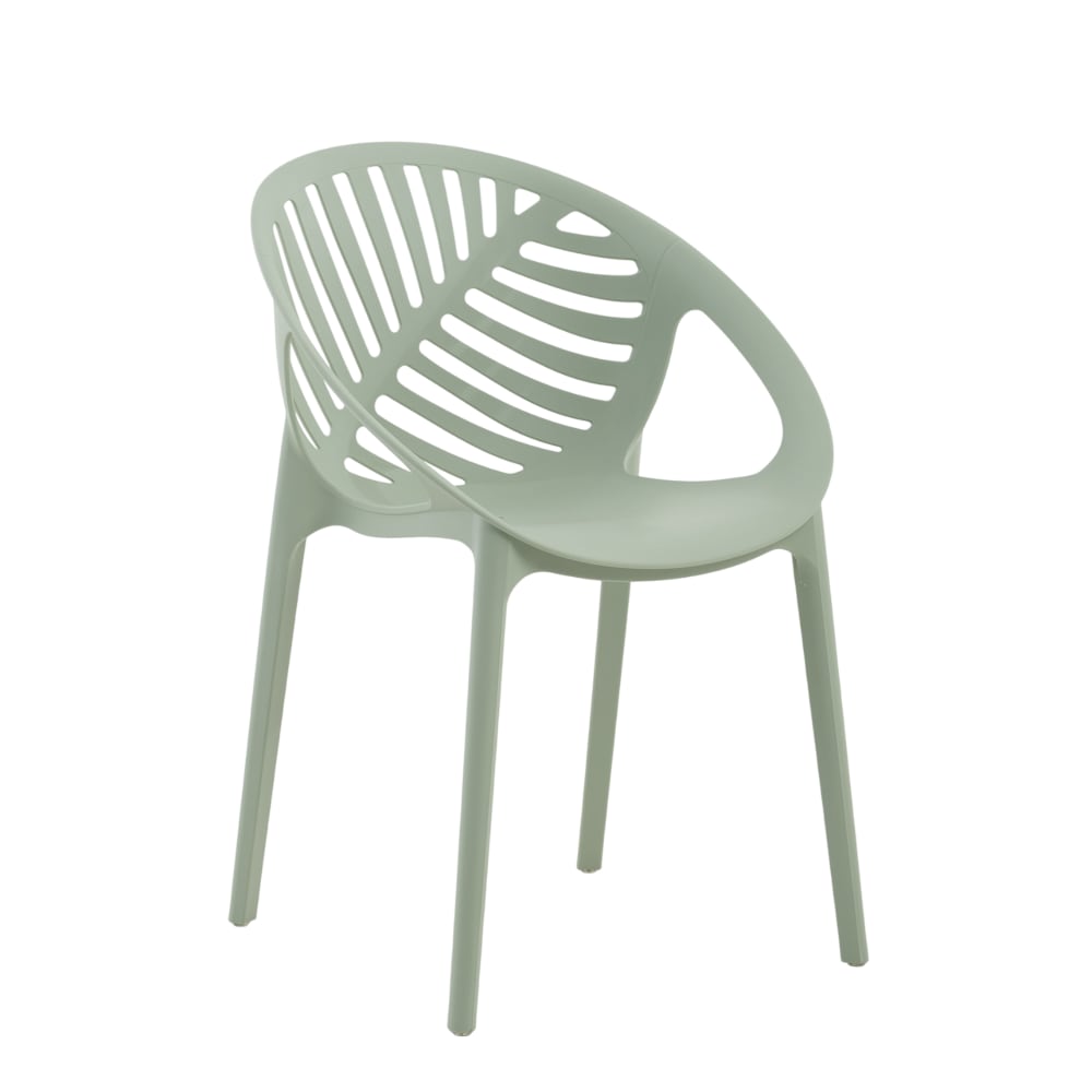 Lot de 6 chaises empilables en polypropylène renforcé vertes