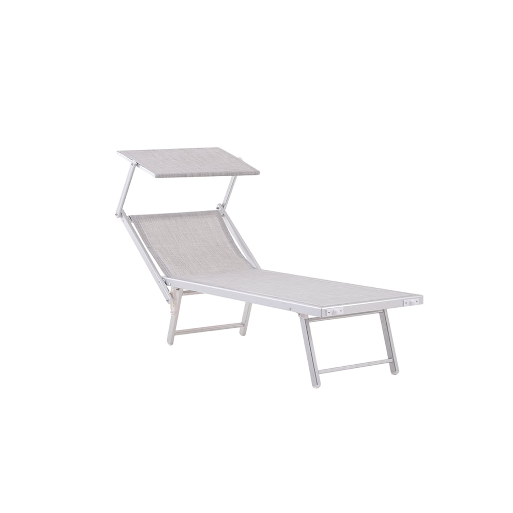Siediti Fuori e Dentro 2er-Set Sonnenliegen Aluminium und Textilene grau style modern - Aluminium
