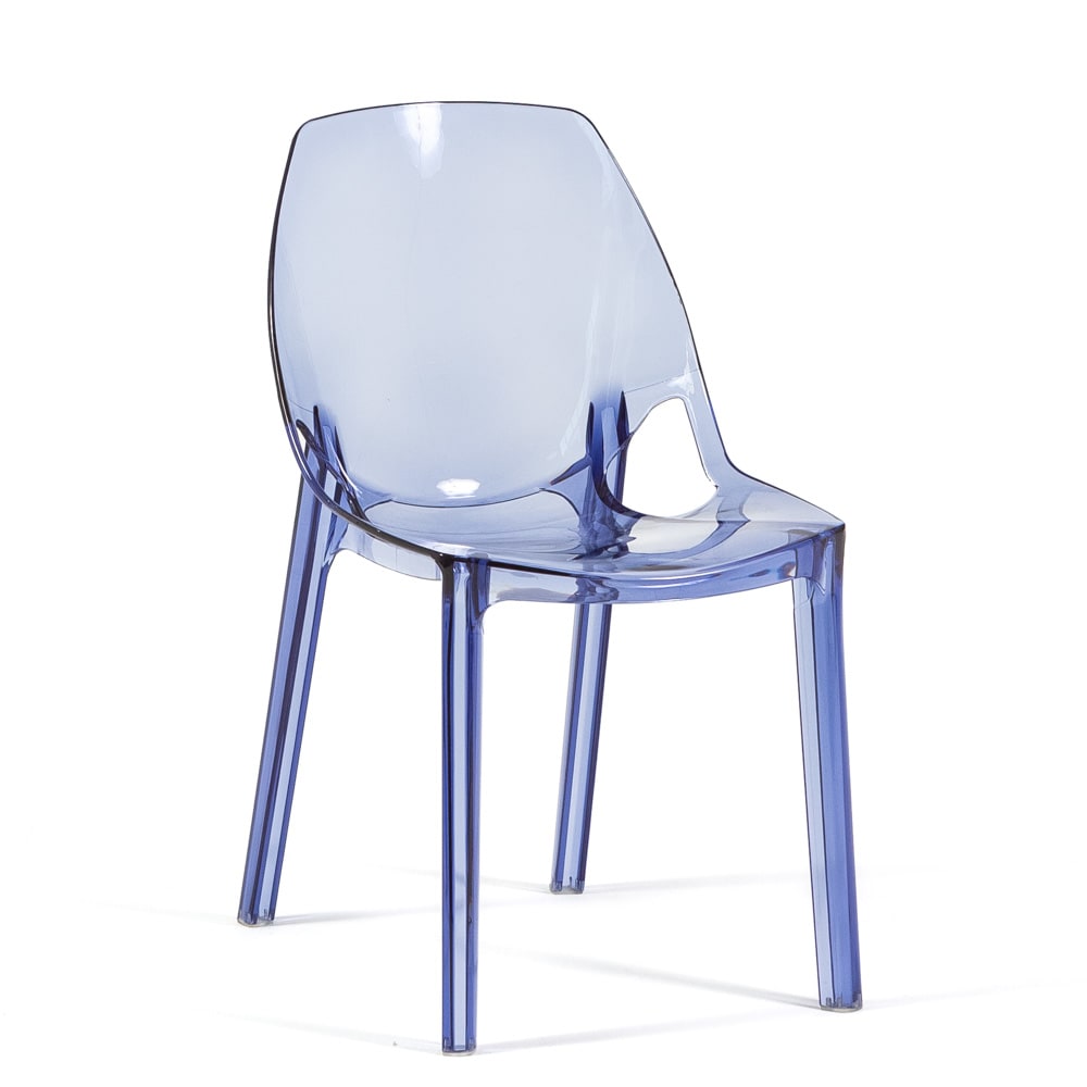 Siediti Fuori e Dentro 2er-Set Stühle aus Polycarbonat transparent blau style modern - Pc - Polycarbonat