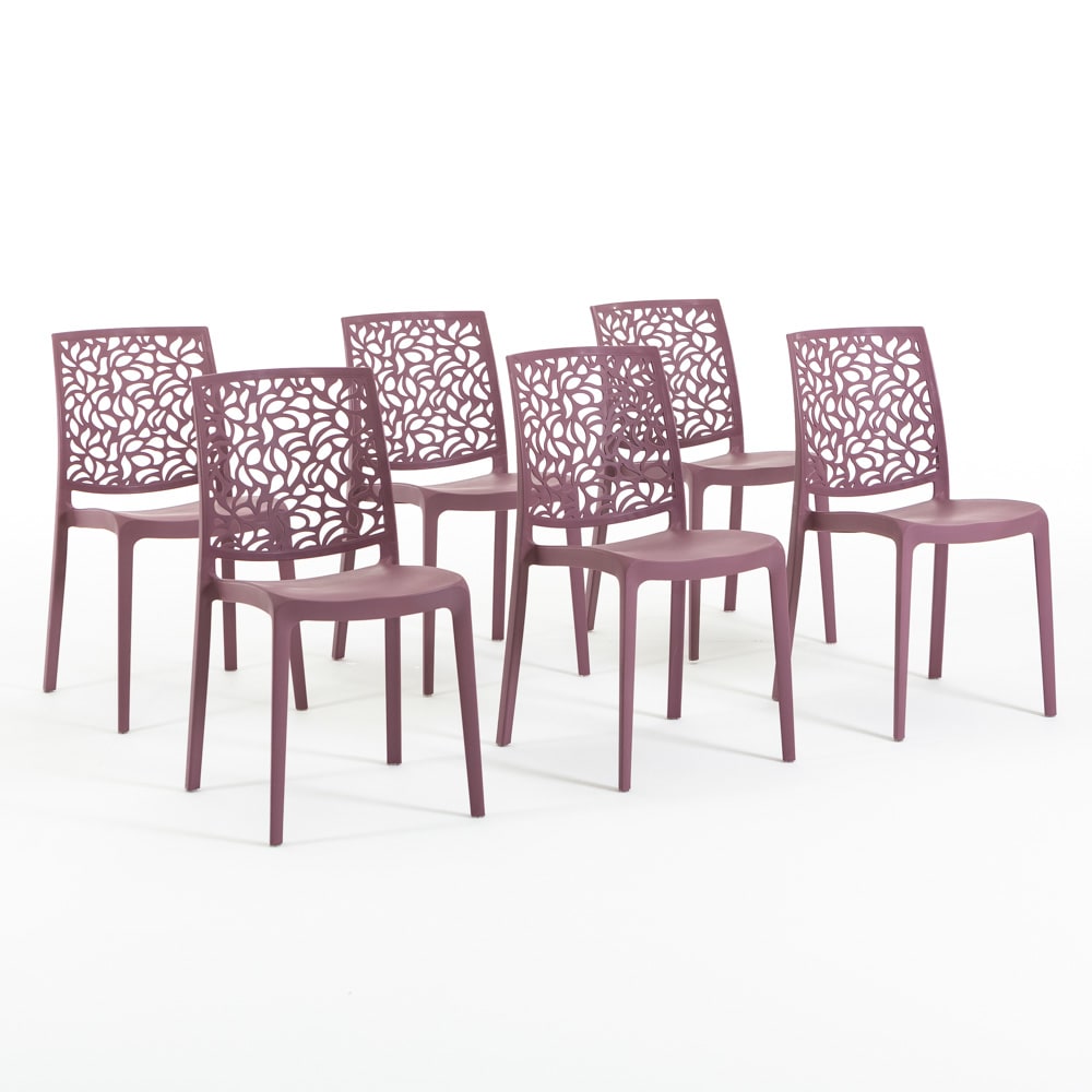 6er-Set Stühle Polypropylen mit Glasfaser malvenrosa - Maisons Du