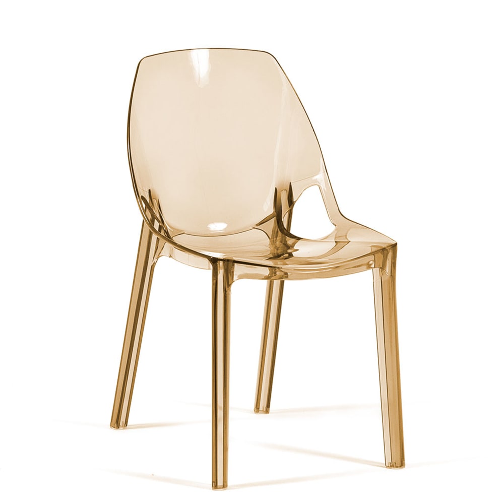 Lot de 2 chaises en polycarbonate - champagne