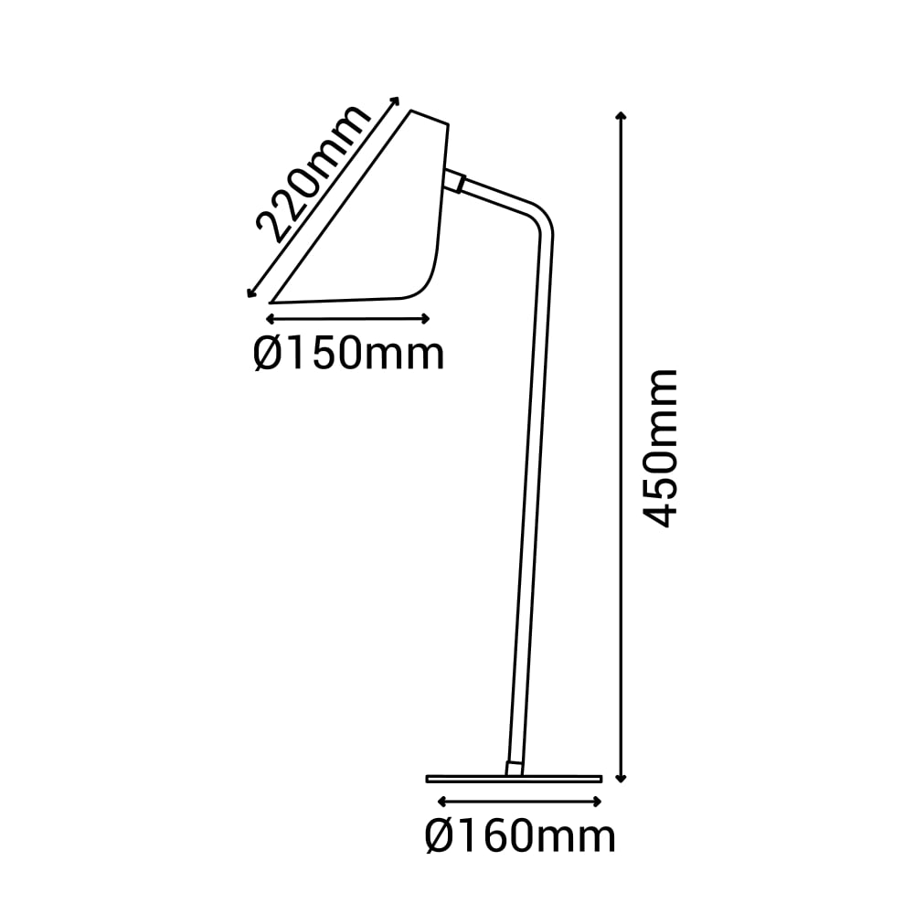 Lampe de table orientable cuivre ip20 1xe27 — vue 3