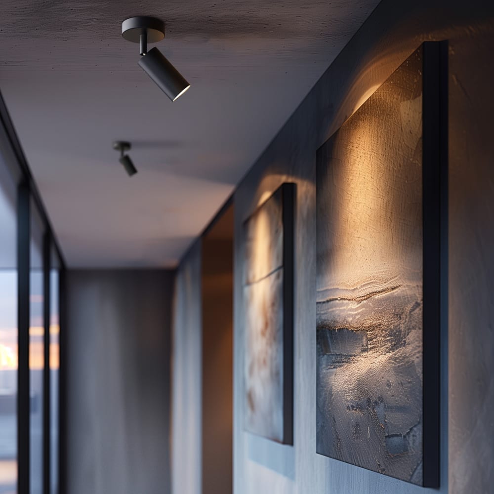 Spot de plafond orientable noir ip20 1xgu10 — vue 3