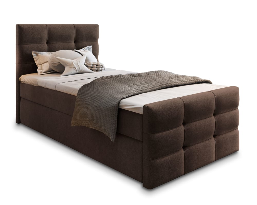 Masseno Boxspringbett 80x200 cm mit Matratze und Topper - Braun style modern Braun Stoff