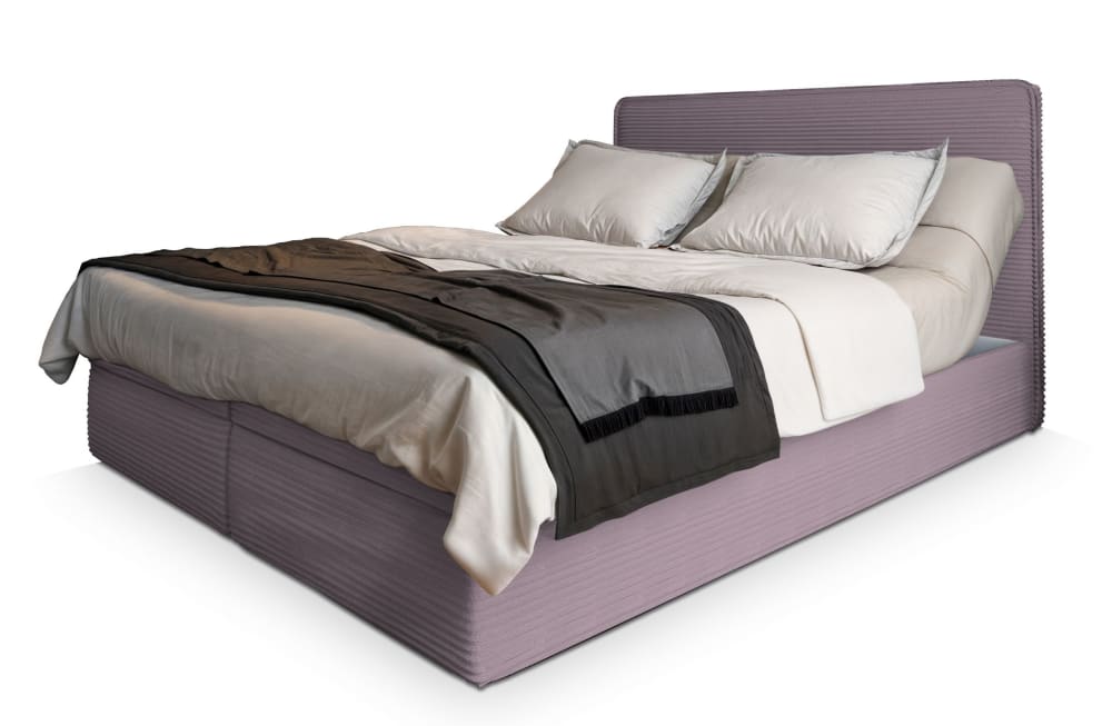 Masseno Boxspringbett 140x200 cm mit Matratze und Topper - Rosa style modern Rosa Stoff