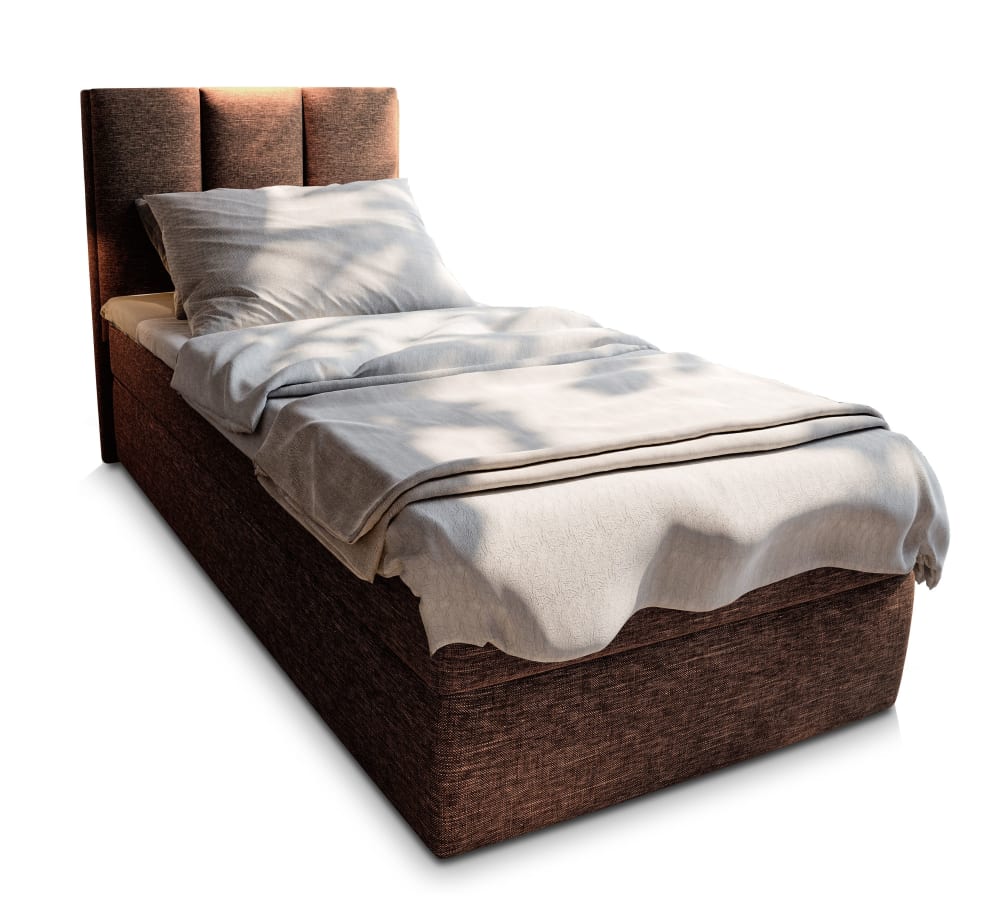 Masseno Boxspringbett 80x200 cm mit Matratze und Topper - Braun style modern Braun Stoff