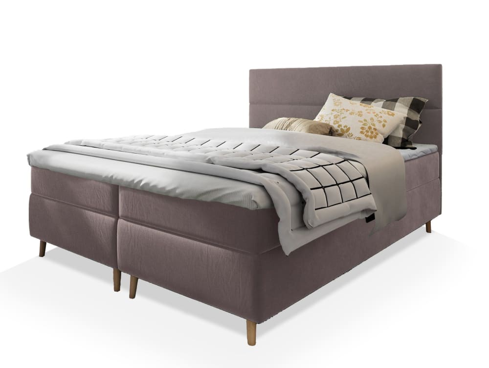 Masseno Boxspringbett 140x200 cm mit Matratze und Topper - Rosa style modern Rosa Stoff
