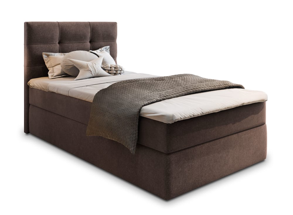 Masseno Boxspringbett 80x200 cm mit Matratze und Topper - Braun style modern Braun Stoff
