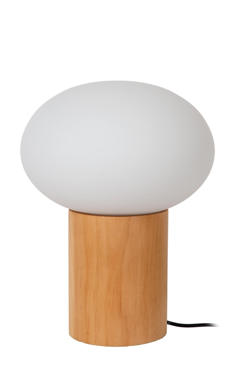 Lampe de table bois verre opalin 38 cm — vue 4