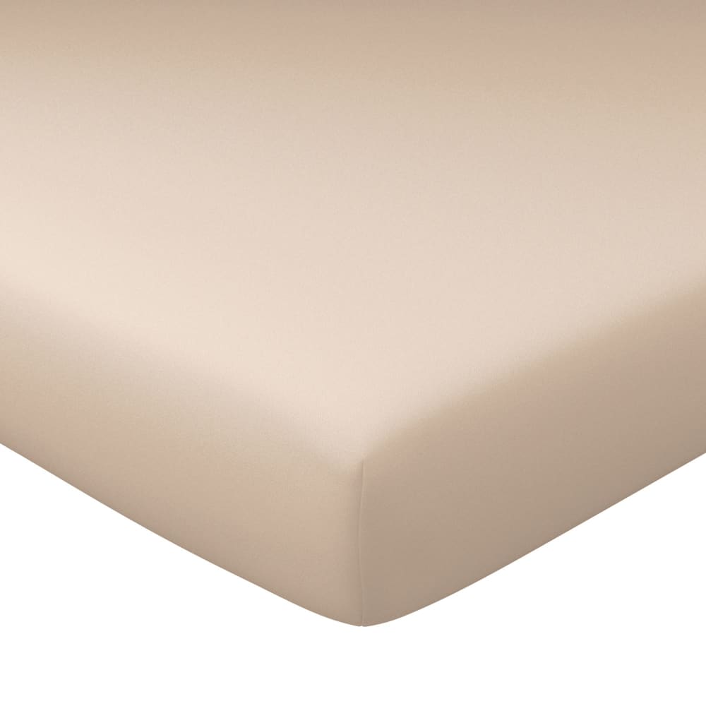 Drap-housse grand bonnet en coton beige sable 90x200x32cm