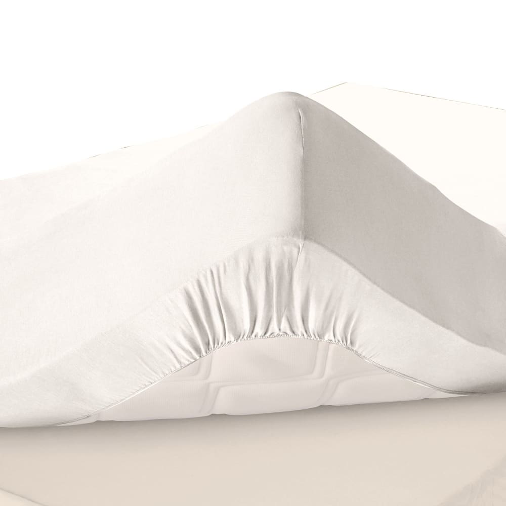 Drap-housse grand bonnet en coton blanc 90x200x32cm — vue 3