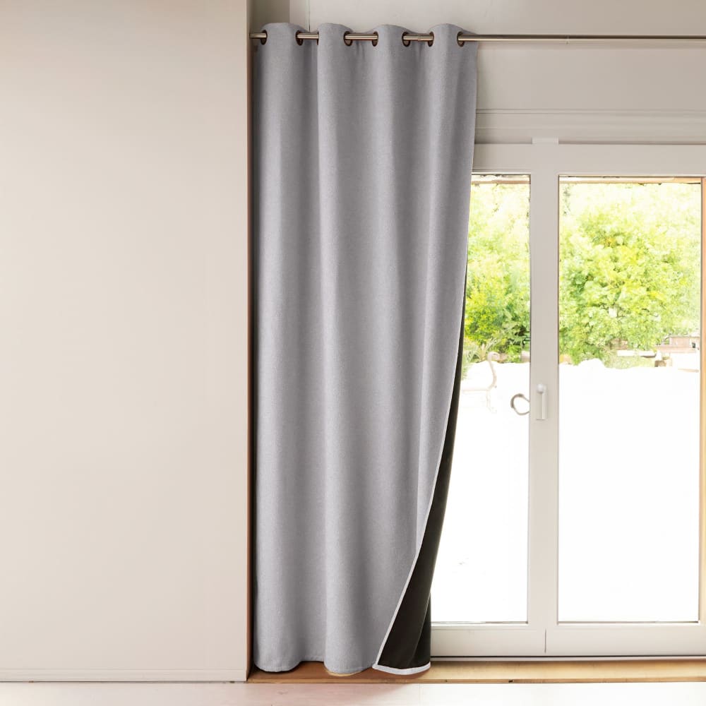 Rideau occultant en polyester gris perle 140x180cm