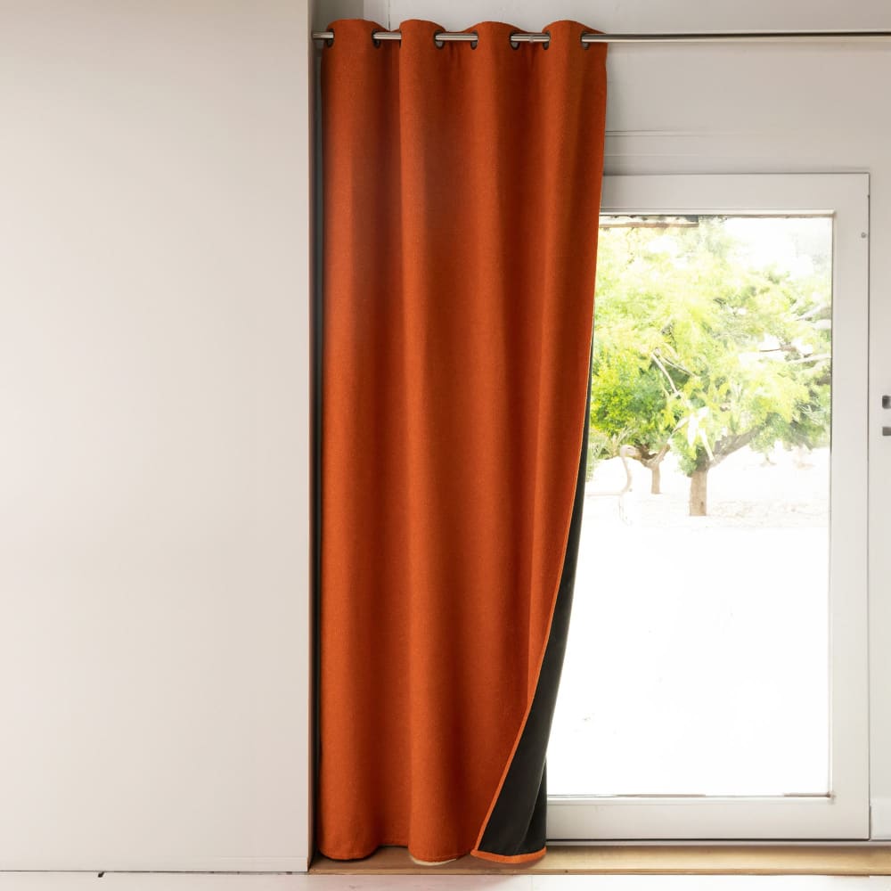 Rideau occultant en polyester orange 140x180cm