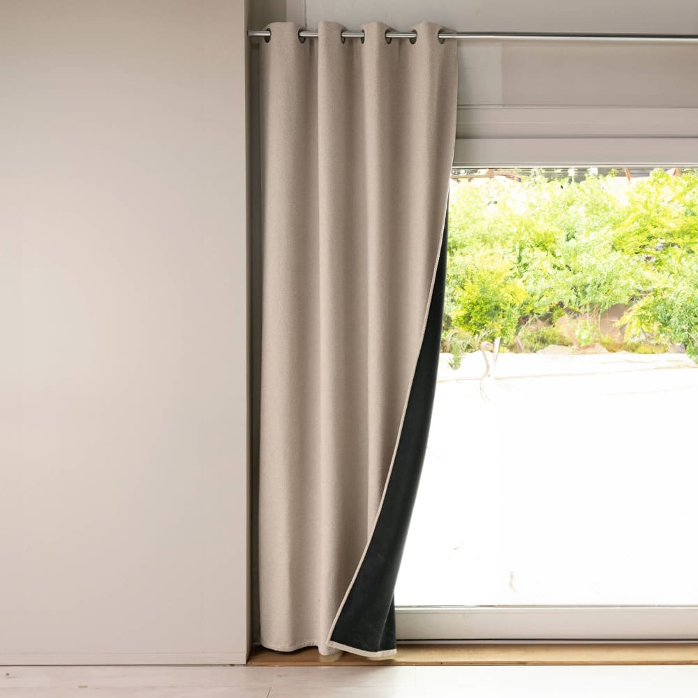 Rideau occultant en polyester beige 140x250cm