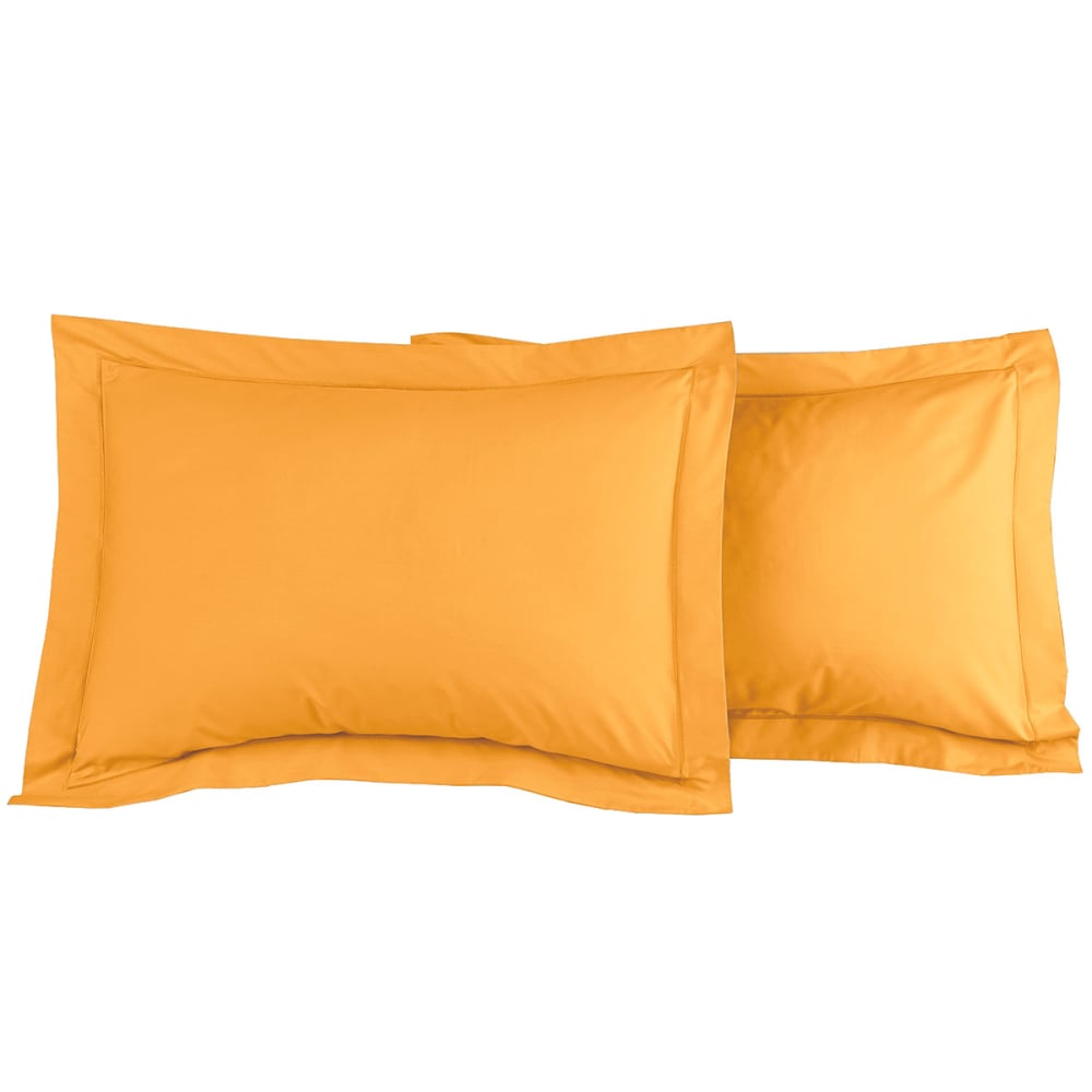 Lot de 2 taies d'oreiller en percale de coton caramel 50x70 cm