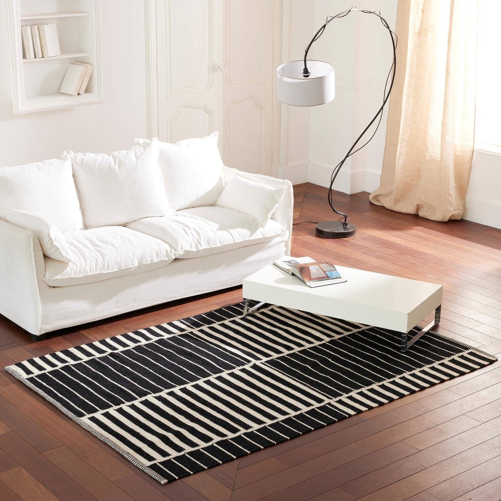 Tapis en coton noir 140x200cm — vue 3