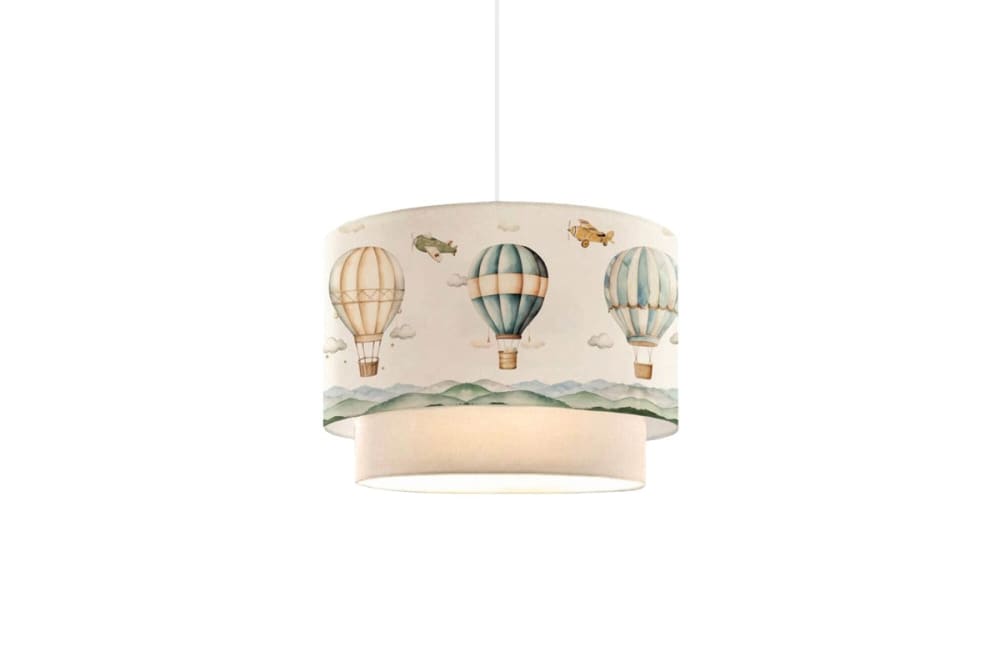 Suspension luminaire plafonnier enfant abat jour beige 30x20 cm