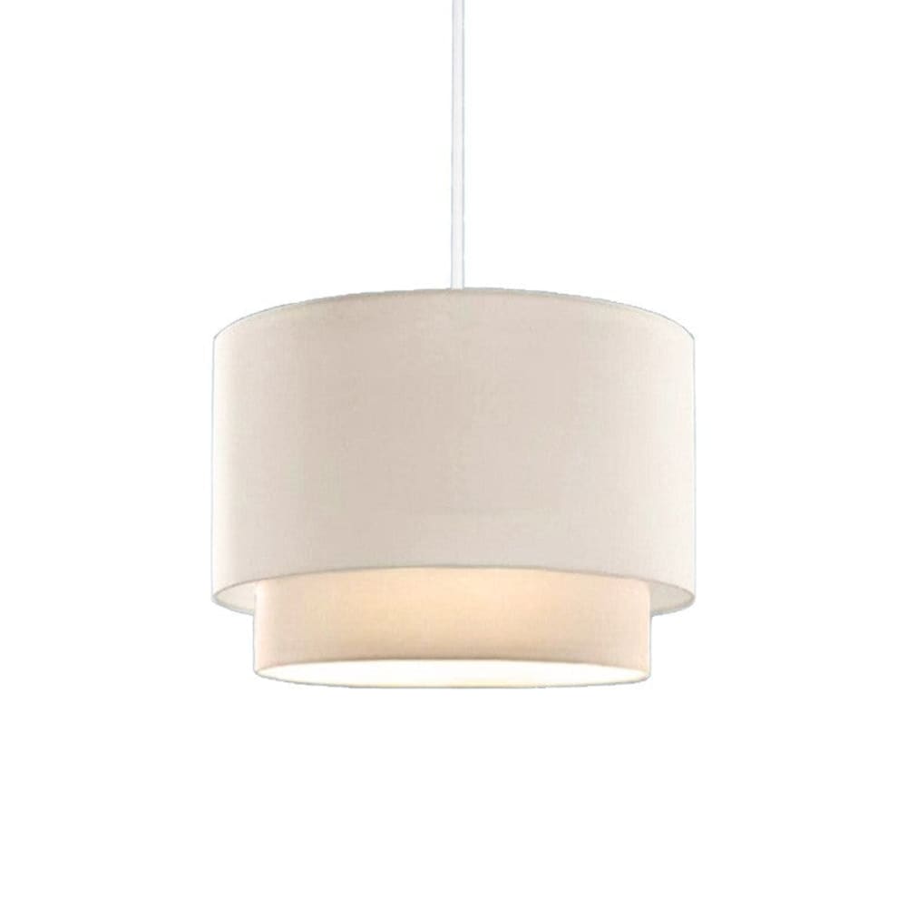 Suspension luminaire plafonnier abat jour blanc crème 30x20 cm