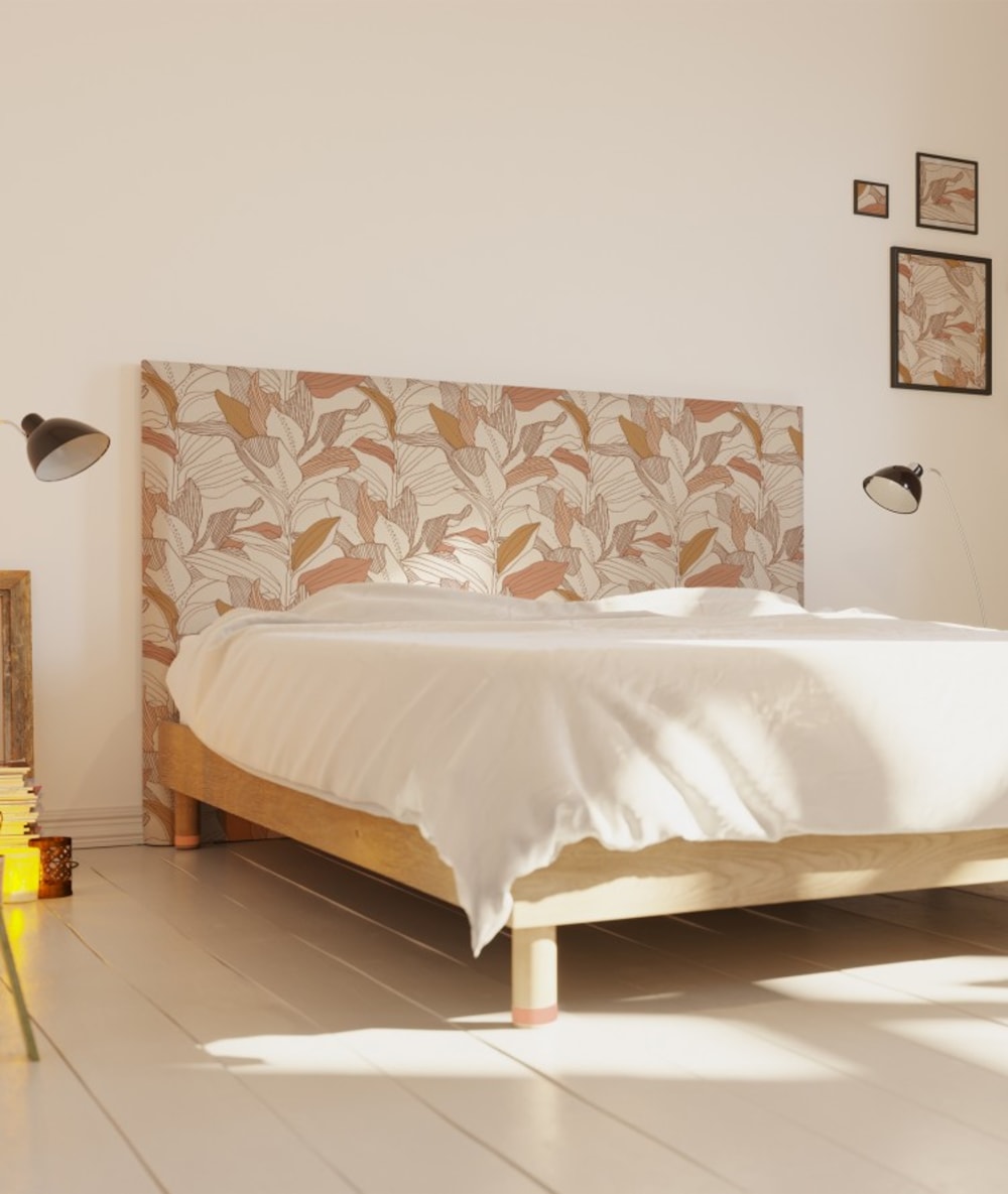 Tête de lit avec housse Rose pâle 140 cm