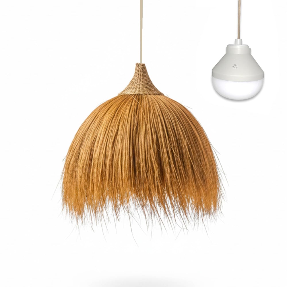 Suspension sans fil Herbe de Rayung Beige d60cm
