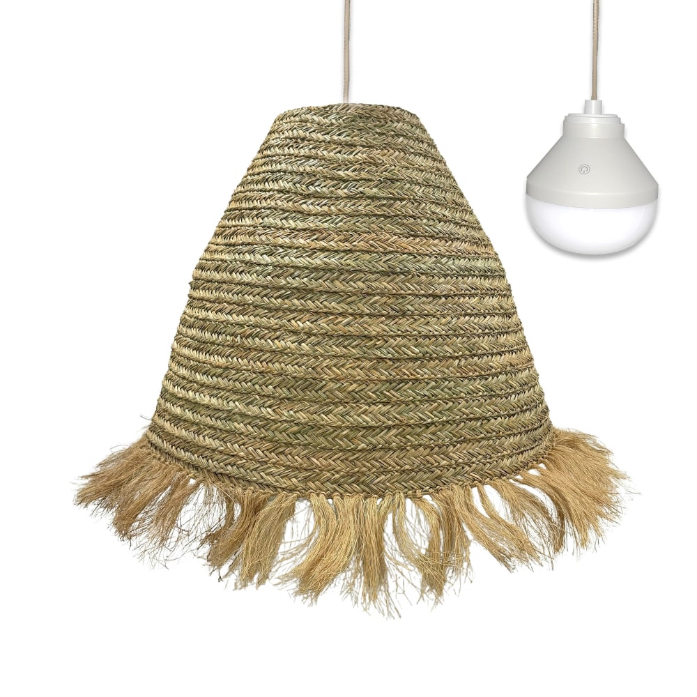 Suspension sans fil Jonc de mer Beige d100cm
