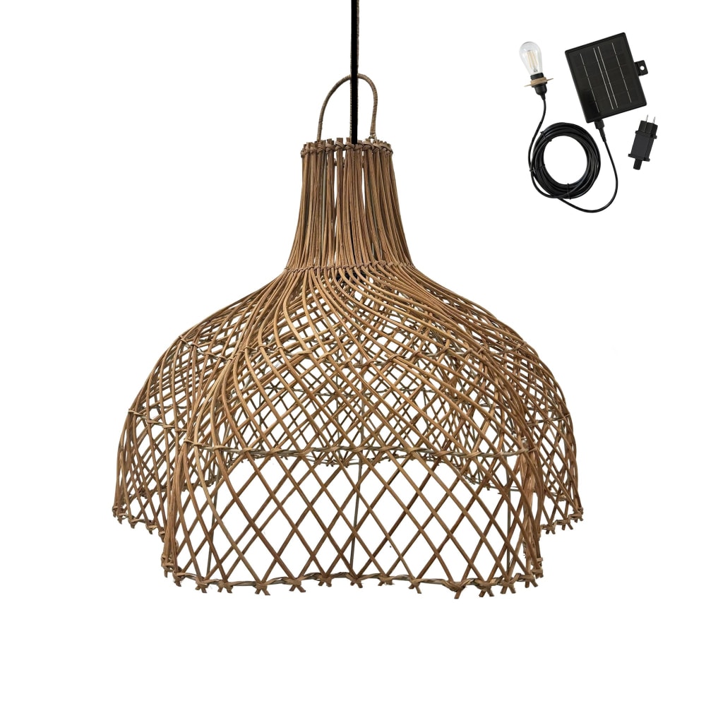 Suspension solaire Rotin Beige d60cm