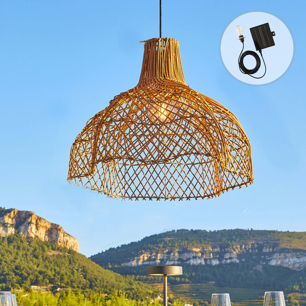 Suspension solaire Rotin Beige d60cm - Maisons du Monde