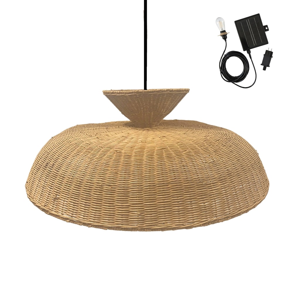 Suspension solaire Rotin Beige d80cm