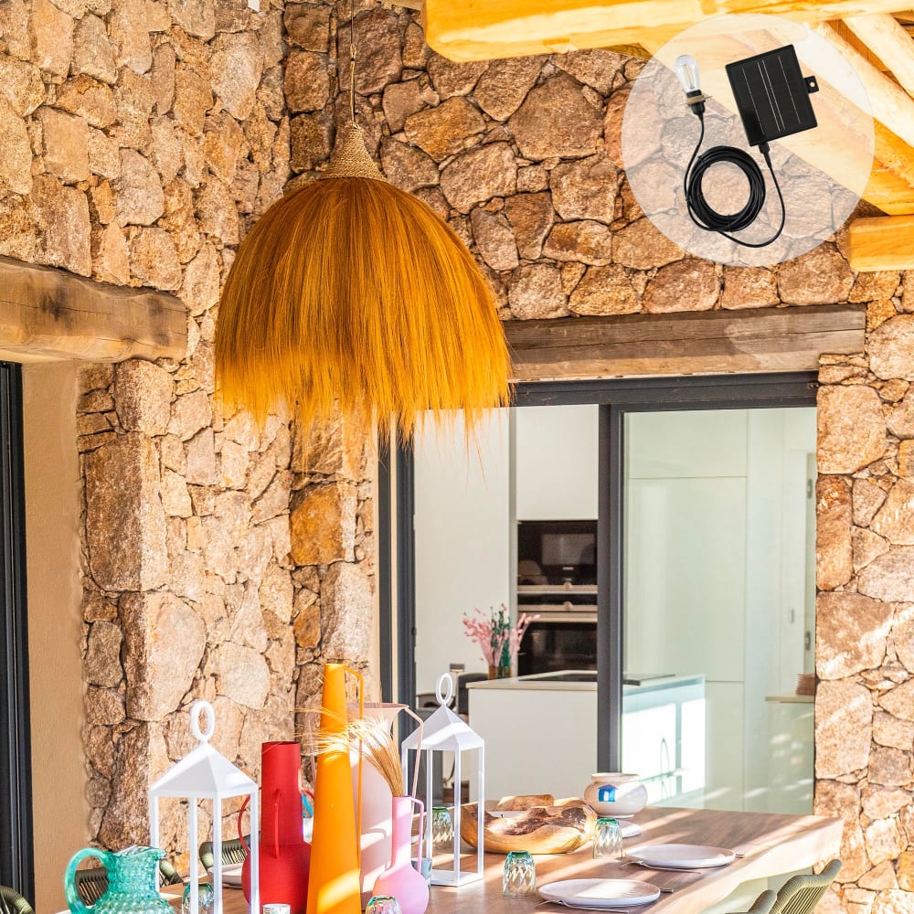 Suspension solaire Herbe de Rayung Beige d60cm