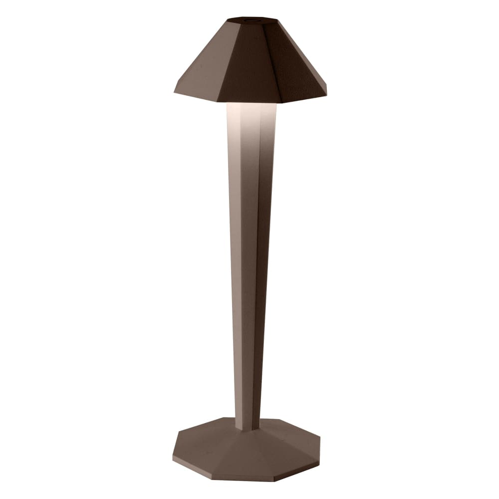 Lampe de table sans fil Aluminium Marron h35cm