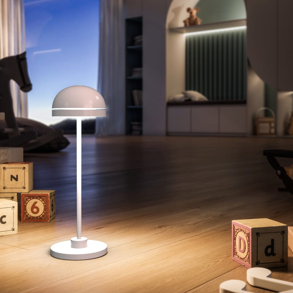 Lampe de table sans fil Aluminium Blanc h26cm - Maisons du Monde