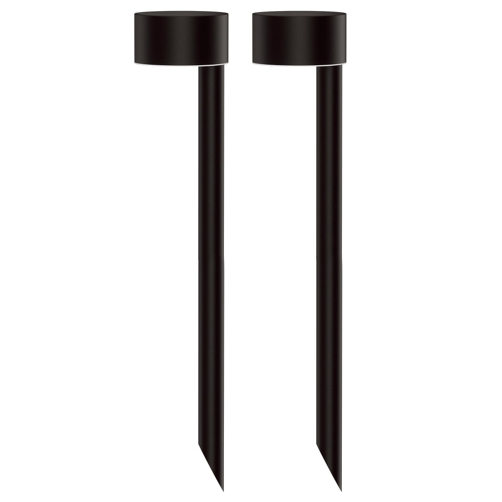 2 balises solaires à piquer Acier Noir H30cm